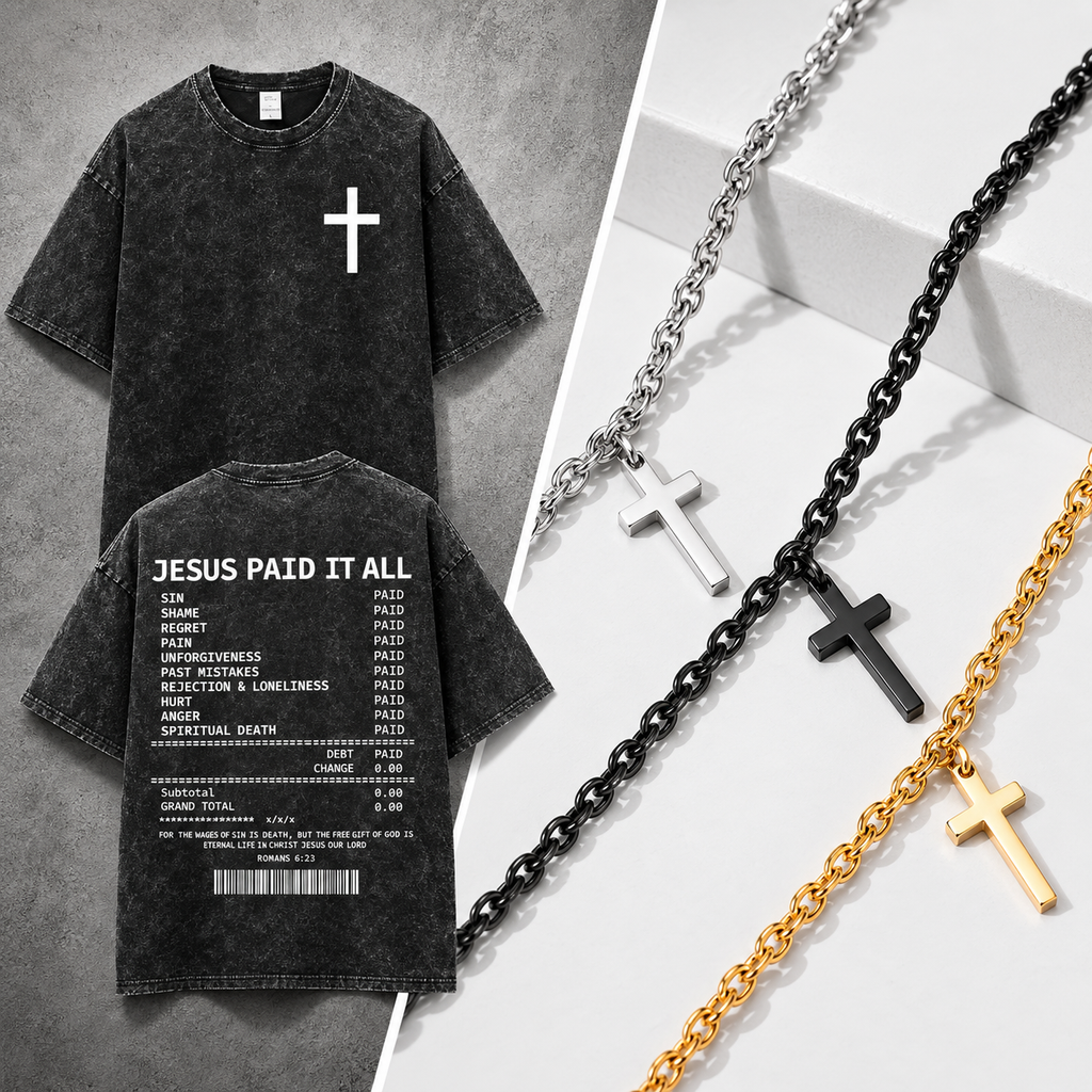 Haven "Cross Chain" Bracelet + "Faith Over Fear" Tee Bundel
